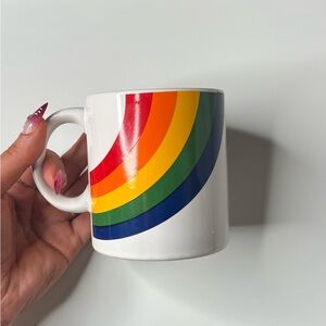 Vintage Rainbow Coffee Mug FTD Made in Korea Retro 80s 90s Rainbow Tea Cup